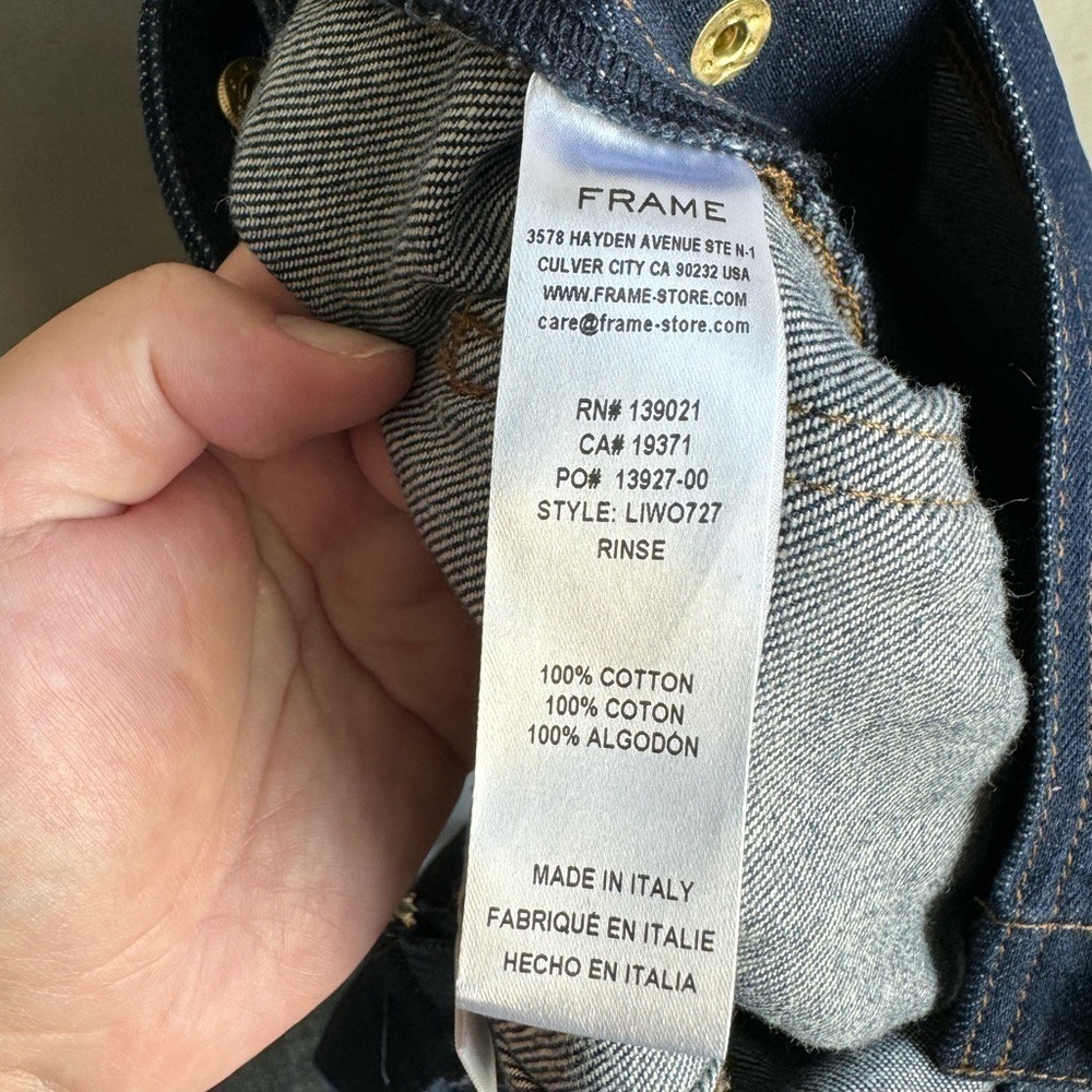 FRAME Le Italian Wide Leg Denim Overalls - Picture 12 of 13